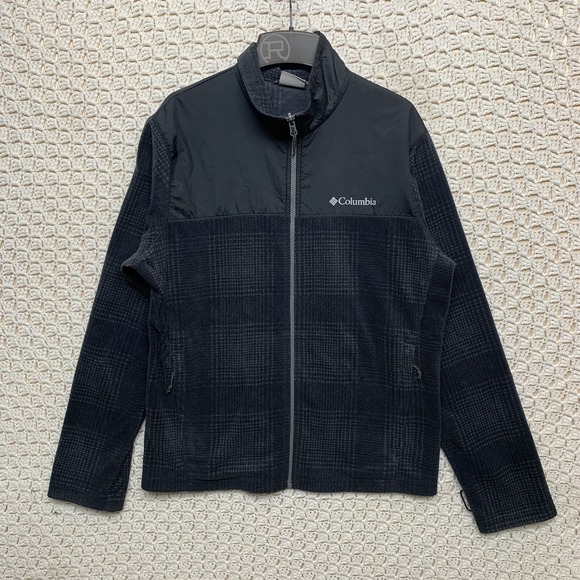 Columbia Jacket Mens Medium Full Zip Up Long Sleeve High Neck Fleece Coat - Picture 1 of 10